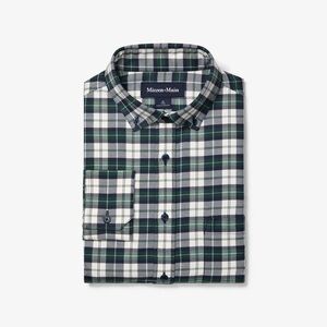Mizzen+Main Navy and White Plaid Casual Shirt